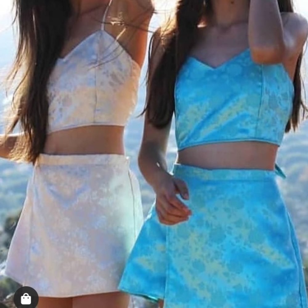 Purr Melrose Champagne Satin Skirt